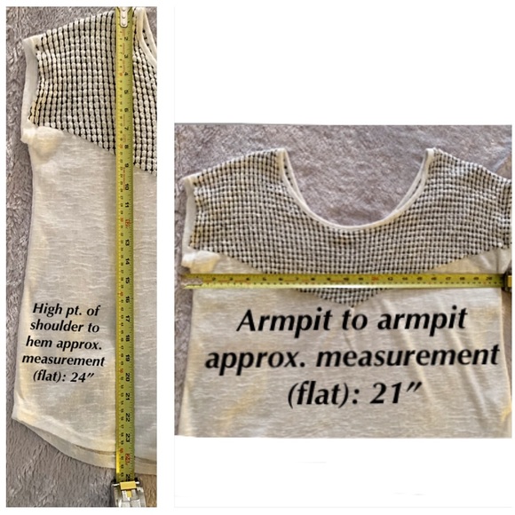 PAPERMOON BOHO SEMI SHEER STITCH FIX SCOOP NECK WHITE KNIT TOP M - Picture 3 of 5